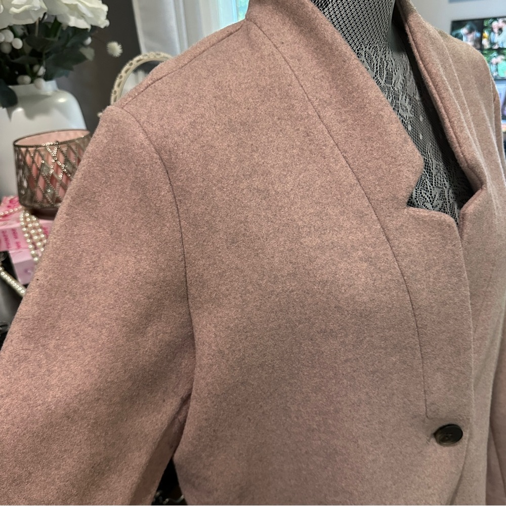 Old Navy Women's Wool Blend Pea Coat in Light Pale Pink Size L (EUC) - Picture 6 of 14